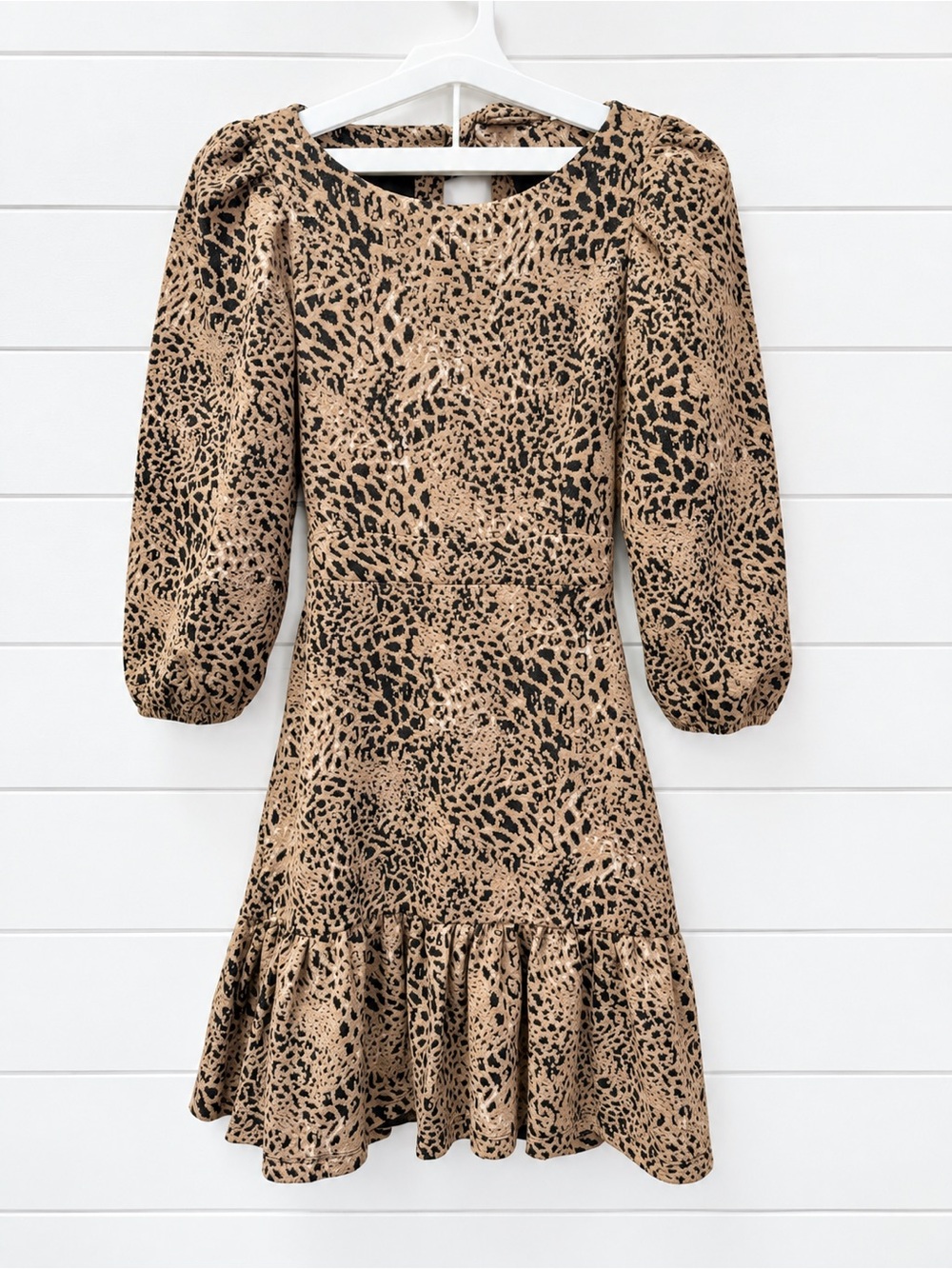 Maeve by Anthropologie Knit Cut-Out Bow Tie Leopard Animal Print Mini Dress 0